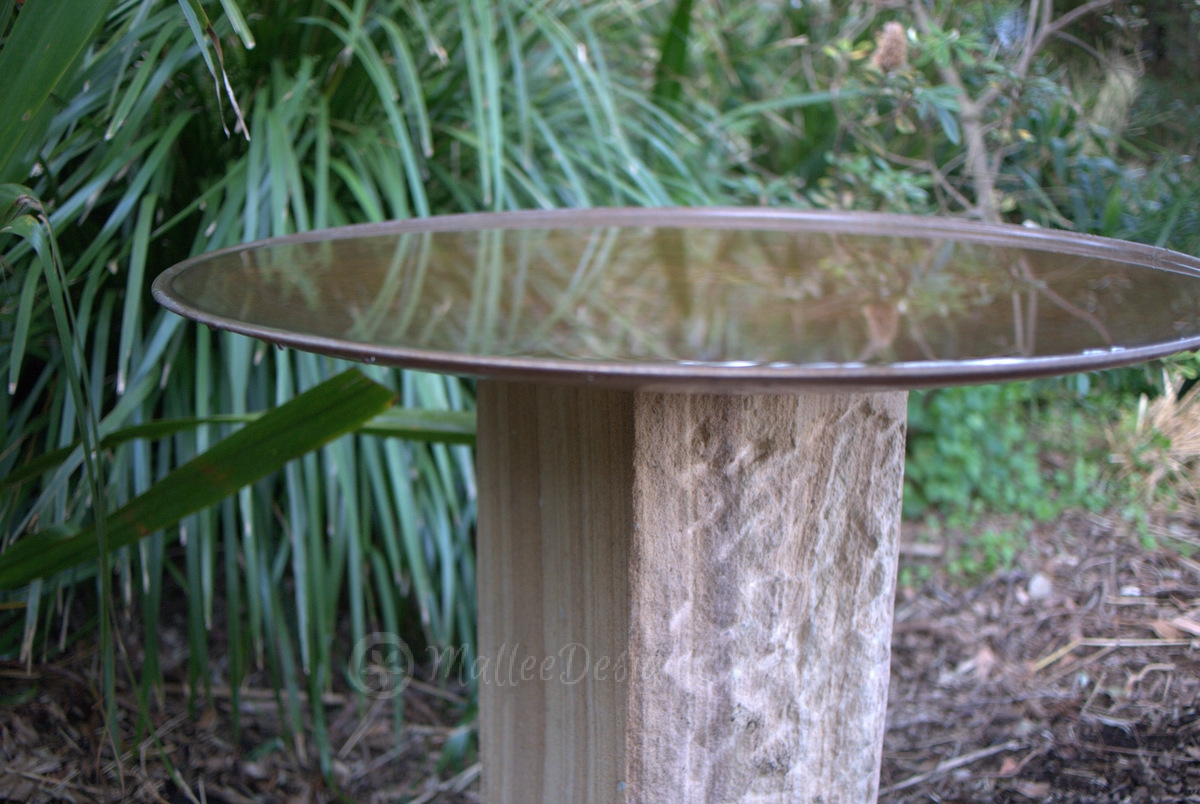 Sandstone Plinth Bird Bath